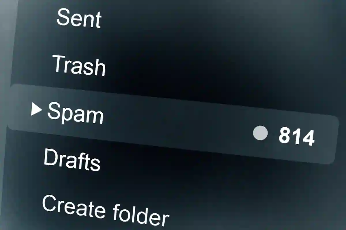 Spam folder in email inbox