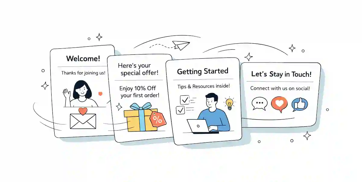 Welcome flow automation for a new ecommerce subscriber
